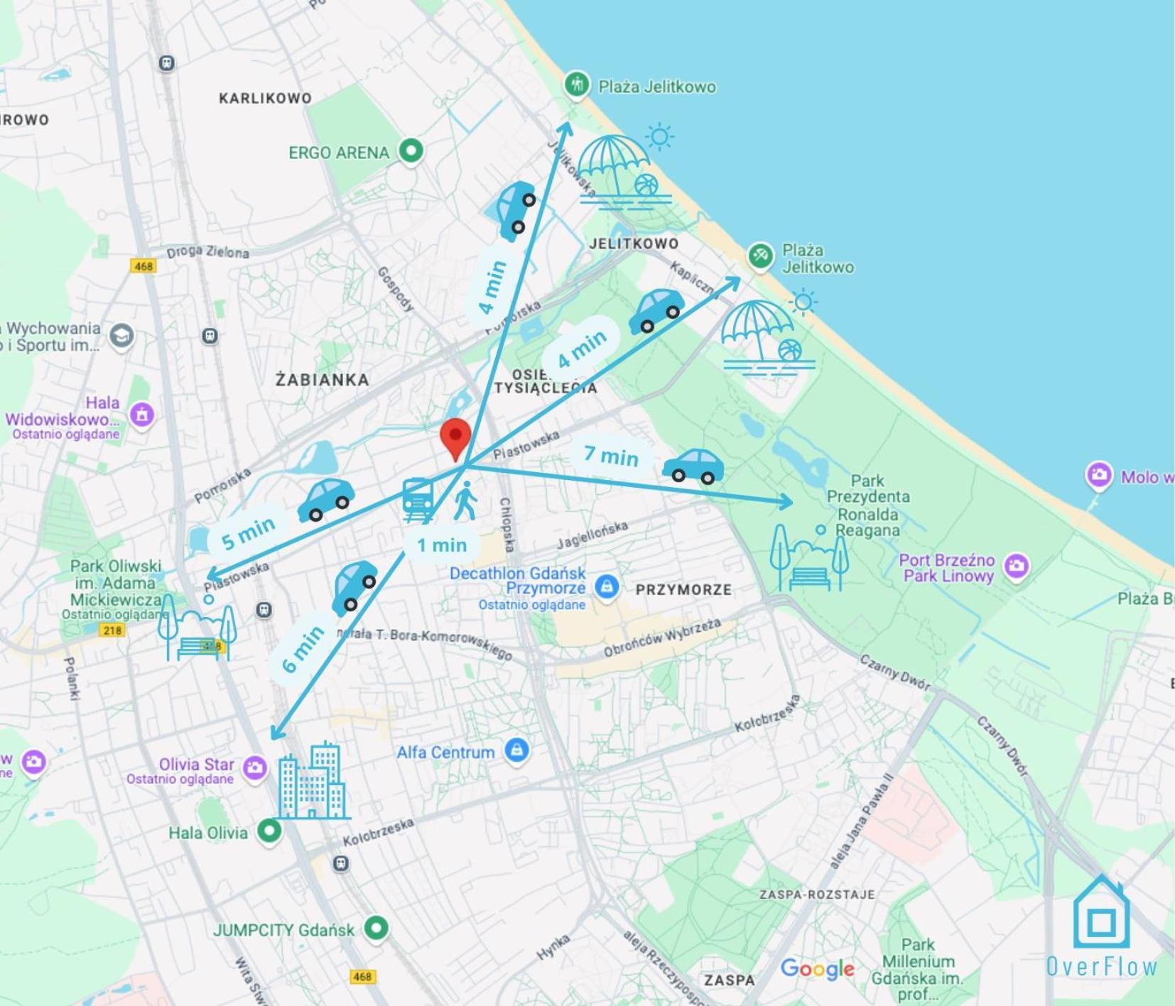 Purple Room - Charming Place, 15 Minutes To Gdansk Old Town & 5 Minutes To Seaside מראה חיצוני תמונה